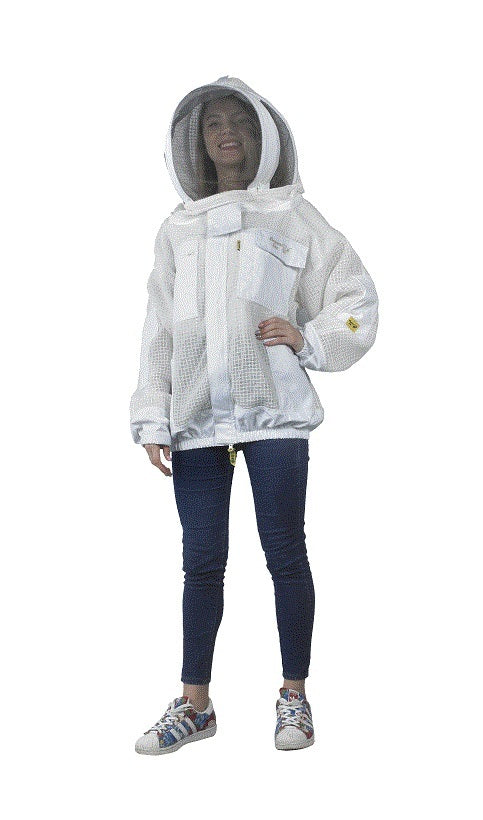 Giacca da apicoltore in tessuto a rete 3 strati bianco qualità premium ElegantBee