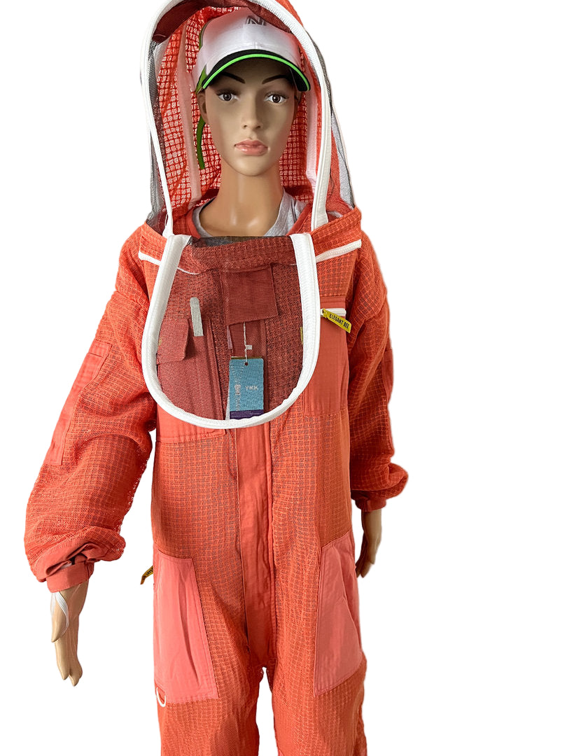 Bijenteeltpak Elegant bijen overall beschermend pak bijen geventileerde mesh zalmkleuren