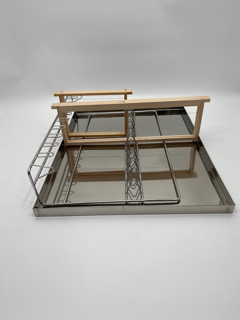 Roestvrijstalen deksel met nieuw honingraatrek voor maximaal 10 frames voor het openen van serviesgoed