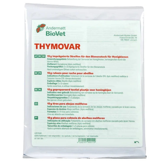 THYMOVAR® gegen Varroa Tymaol 2x5 Schwammtuch Plättchen Präparat für Sommerbehandlung
