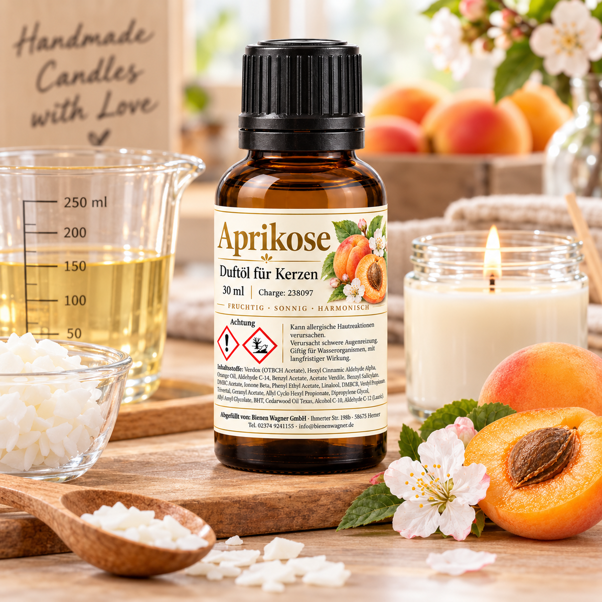 Apricot Fragrance Oil 30 ml – fruity fragrance for candles & soaps