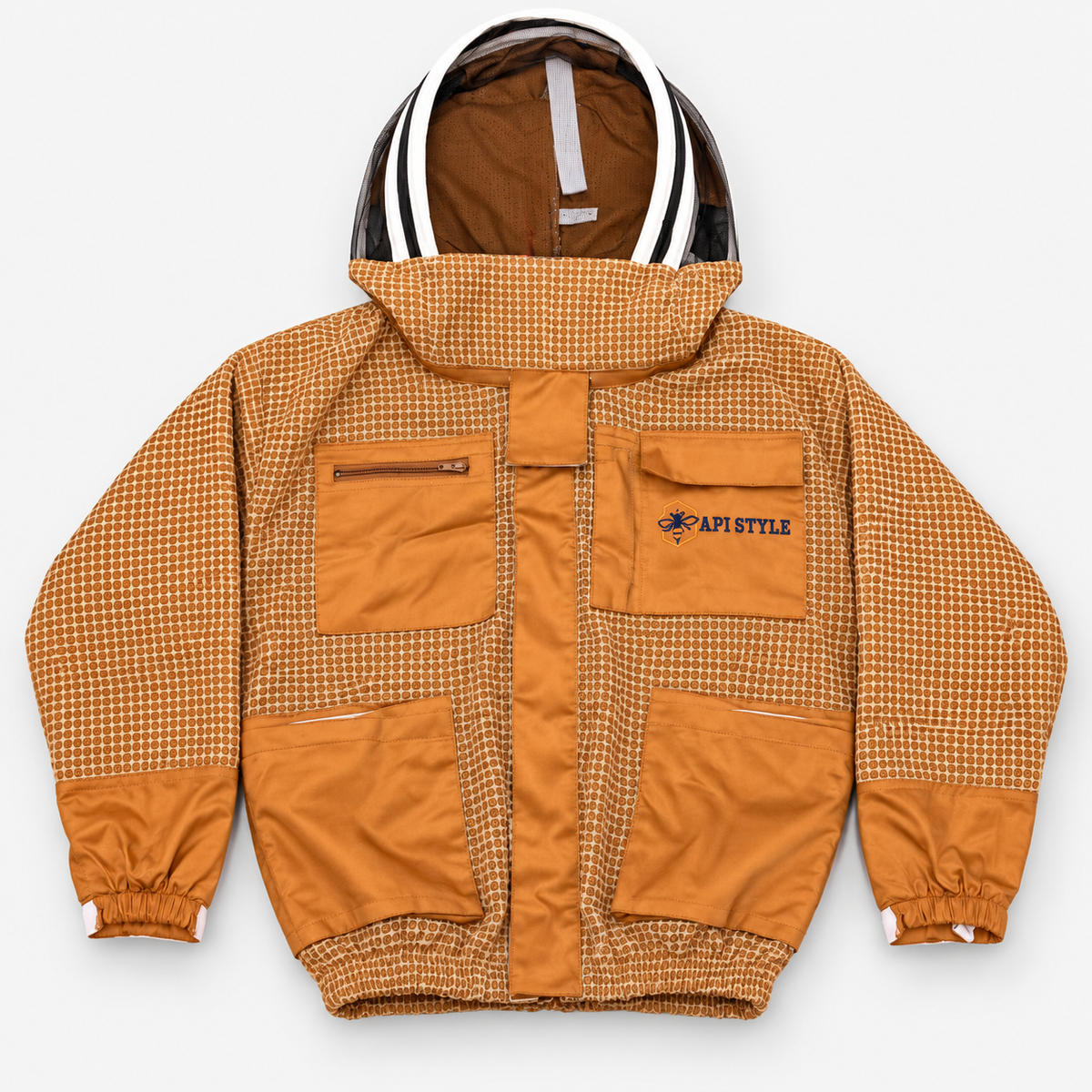 Veste d'apiculteur API STYLE marron – veste d'apiculteur unisexe entièrement ventilée avec voile d'astronaute