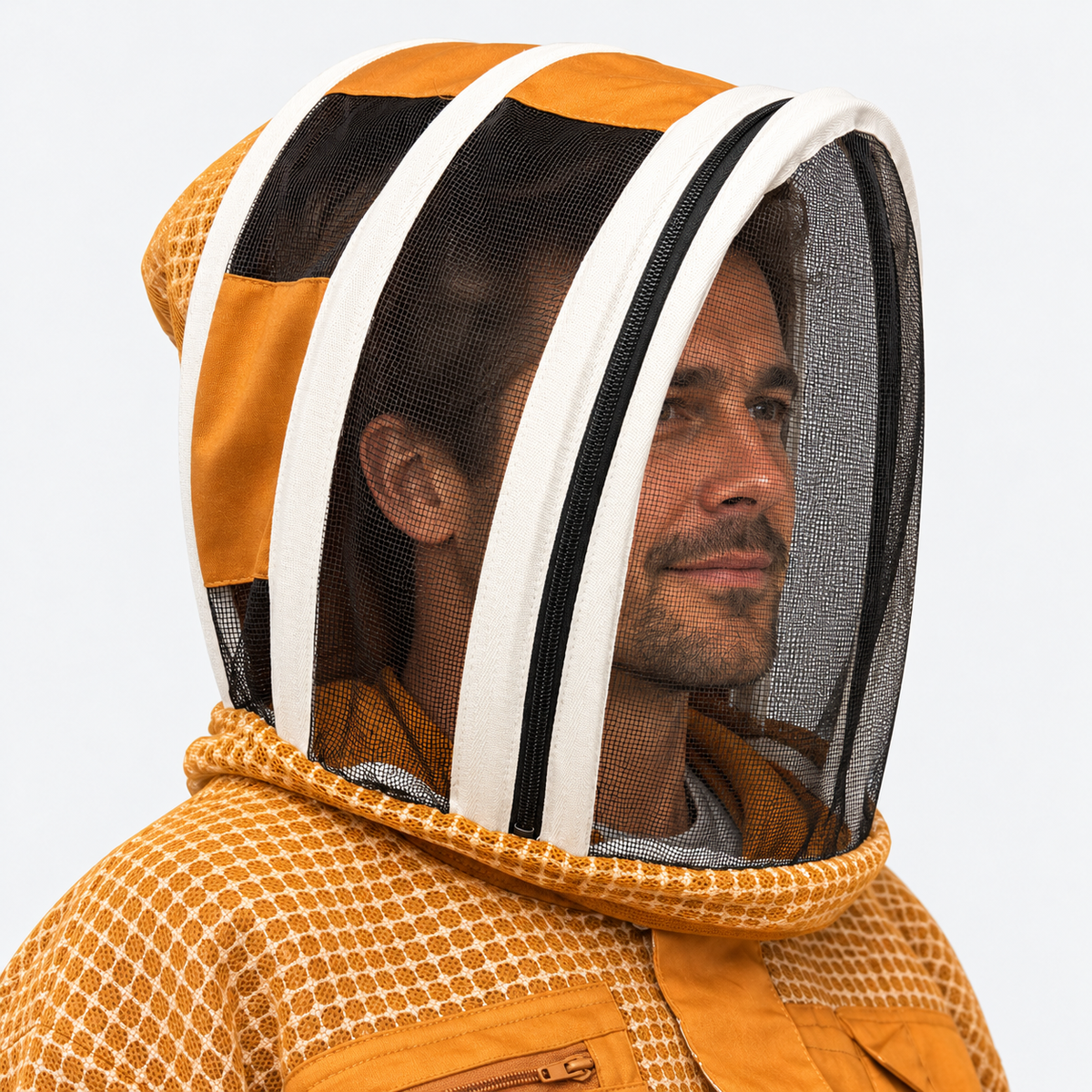 Veste d'apiculteur API STYLE marron – veste d'apiculteur unisexe entièrement ventilée avec voile d'astronaute