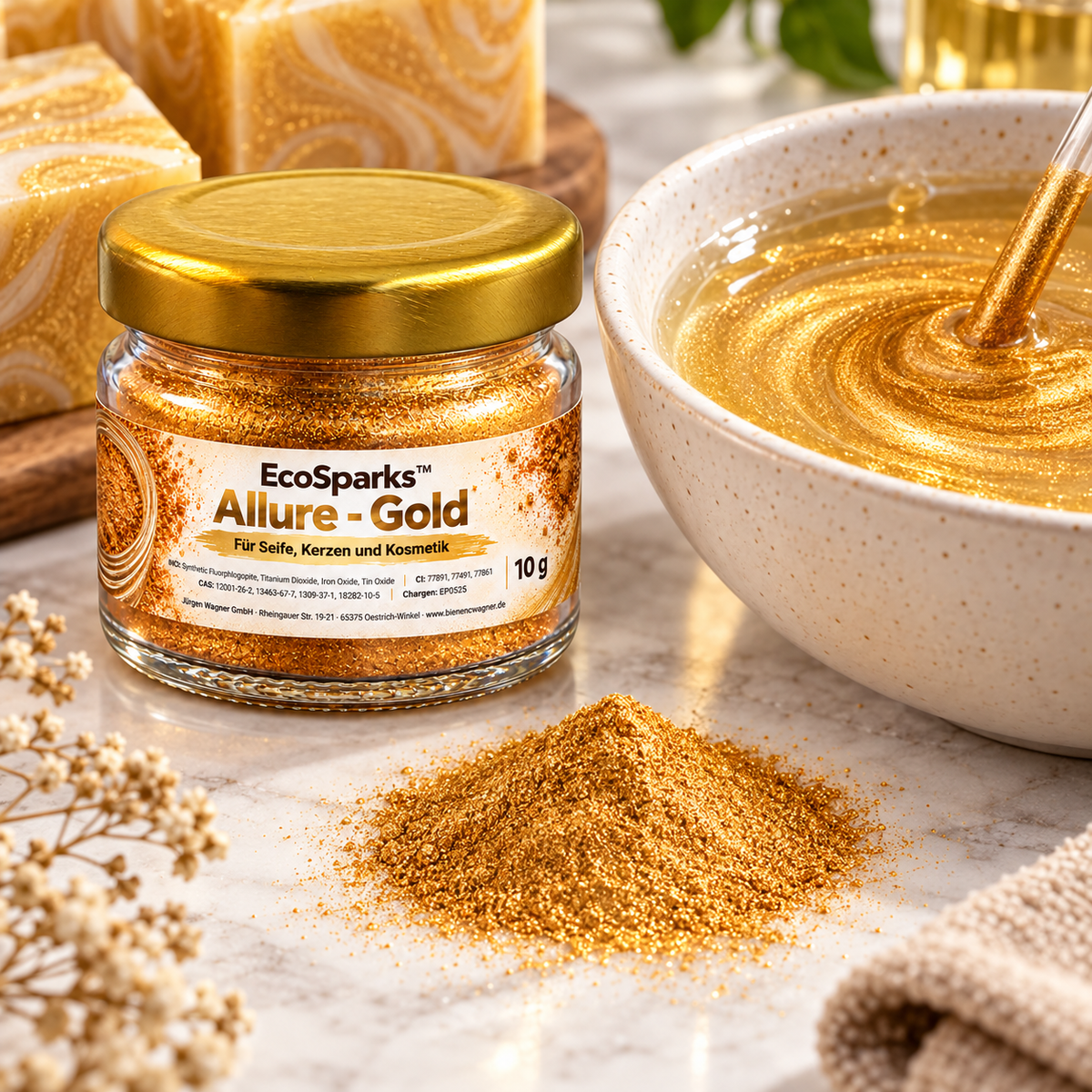 Silver Glitter Effect Pigment EcoSparks™ Allure Silver – for Soap, Candles & Cosmetics Soap Colour Pigment Colour (Copy)