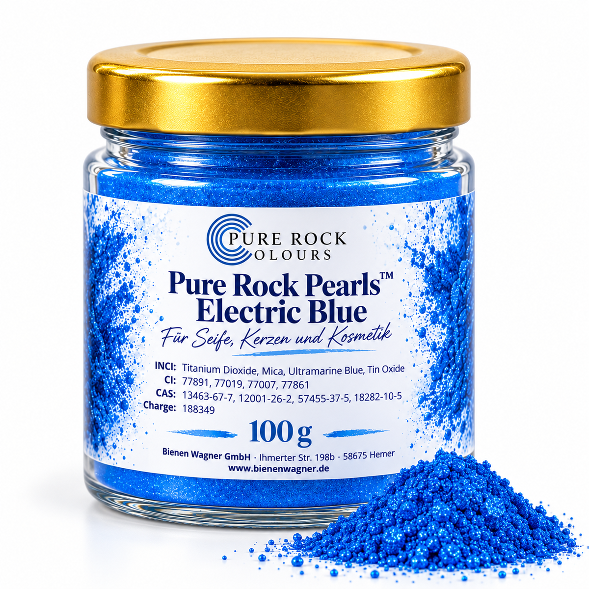 Seifenfarbe Blau – Pigment für Seife, Kerzen & Kosmetik | Pure Rock Pearls™ Electric Blue