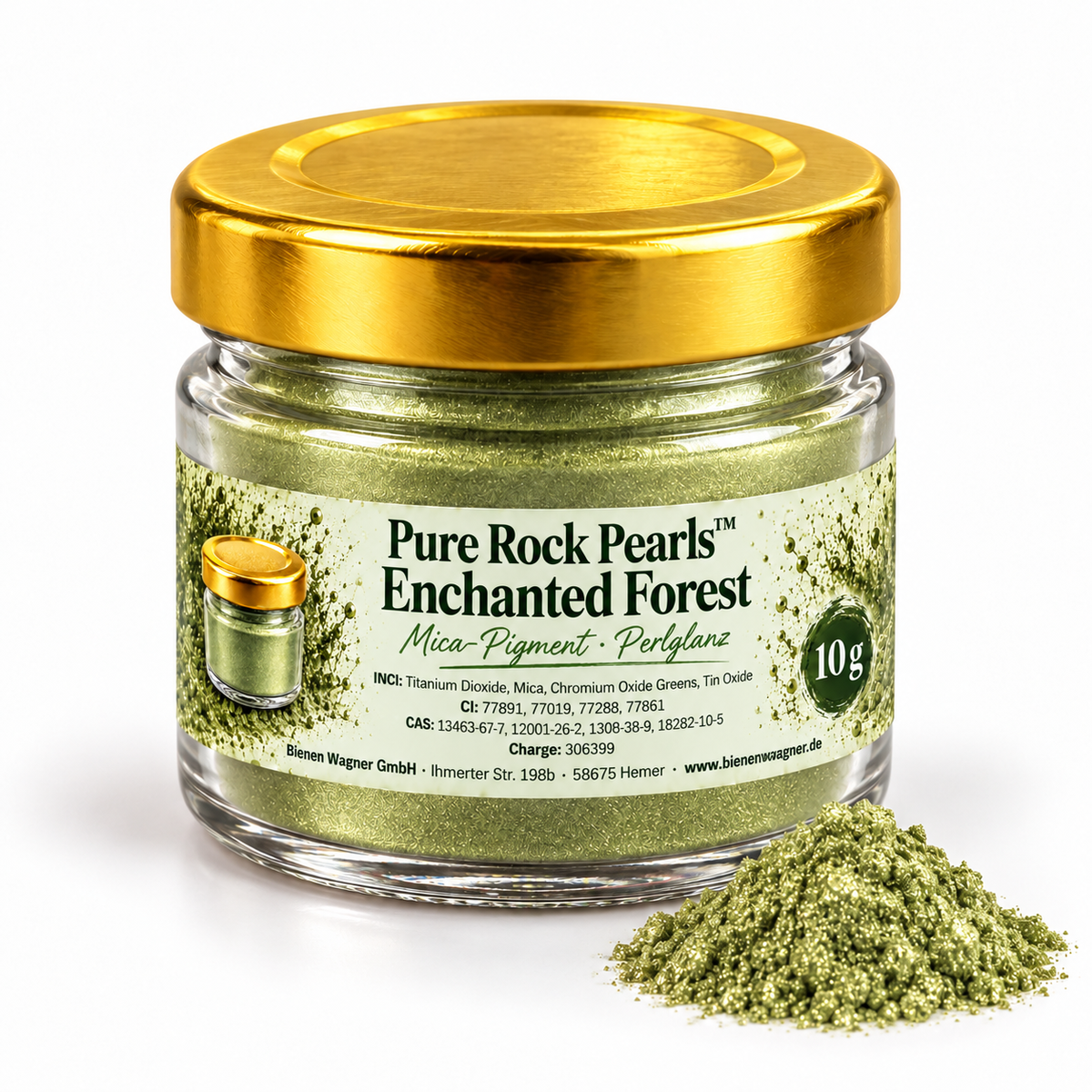Seifenfarbe Grün – Mica Pigment für Seife, Kerzen & Kosmetik | Pure Rock Pearls™ Enchanted Forest