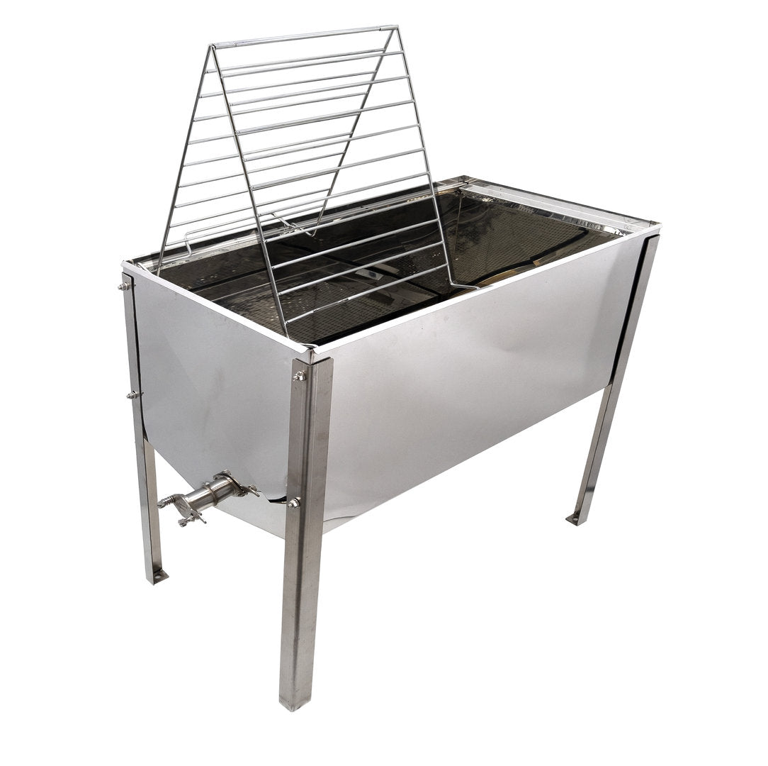 Table de débouchage inox 100cm avec filtre et couvercle Zander Dadant
