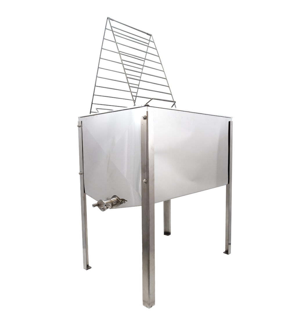 Entdecklungstisch Edelstahl 75 cm mit Filtereinsatz und Deckel Zander Dadant