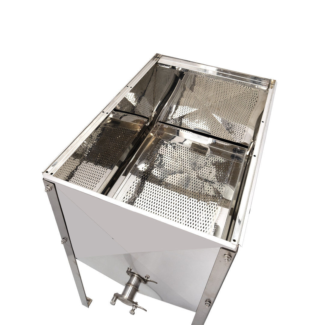 Table de débouchage inox 100cm avec filtre et couvercle Zander Dadant