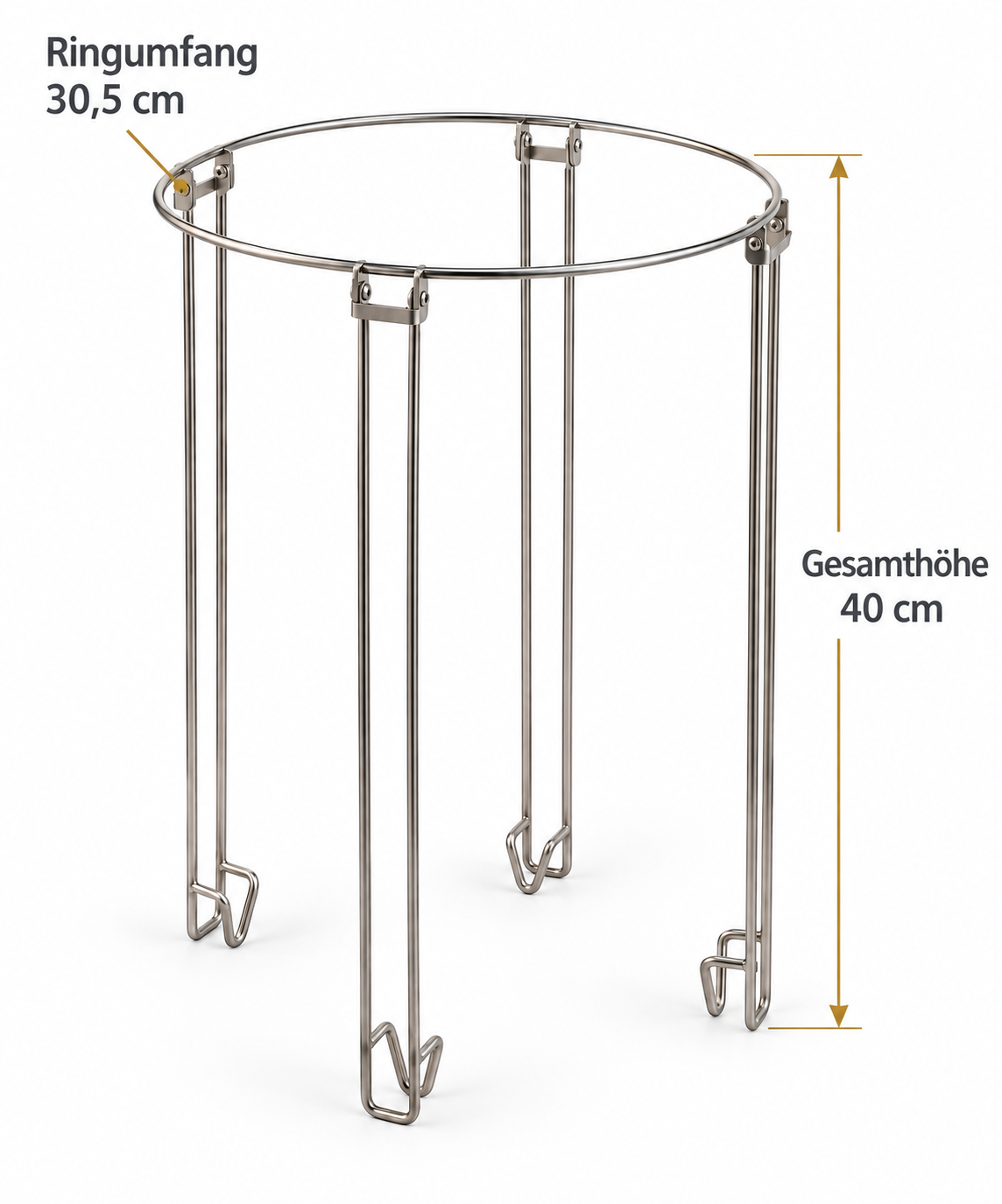 Supporto pieghevole per filtro conico in acciaio inox – robusto supporto per filtro per secchi per miele e maturatori/riempitrici, treppiede per filtro conico