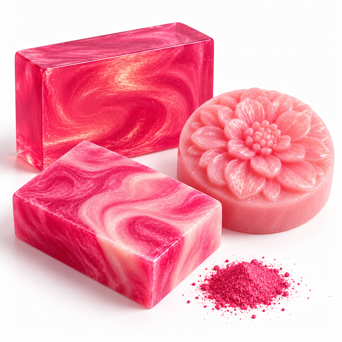 Colorante per sapone rosso-rosa – pigmento per sapone, candele e cosmetici | Pure Rock Pearls™ Fiery Fusion (Copia)