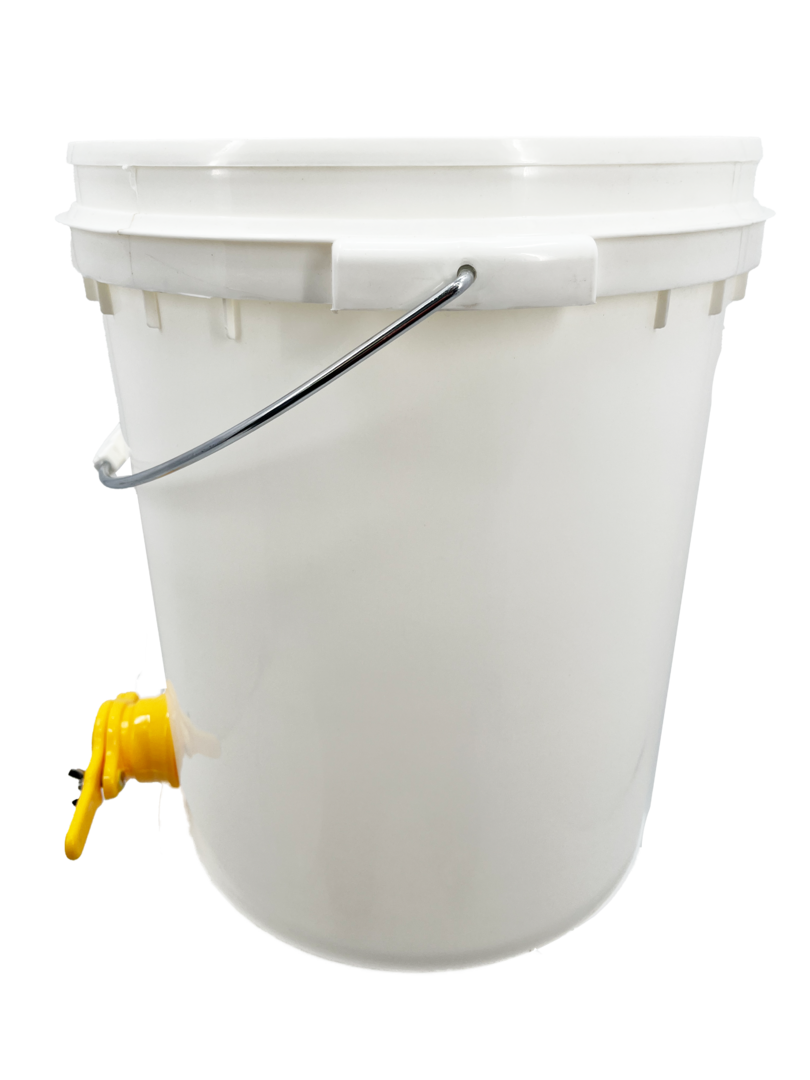 Vullen van hobbock met knijpkraan voor honing Honingvuller vulemmer 40 kg