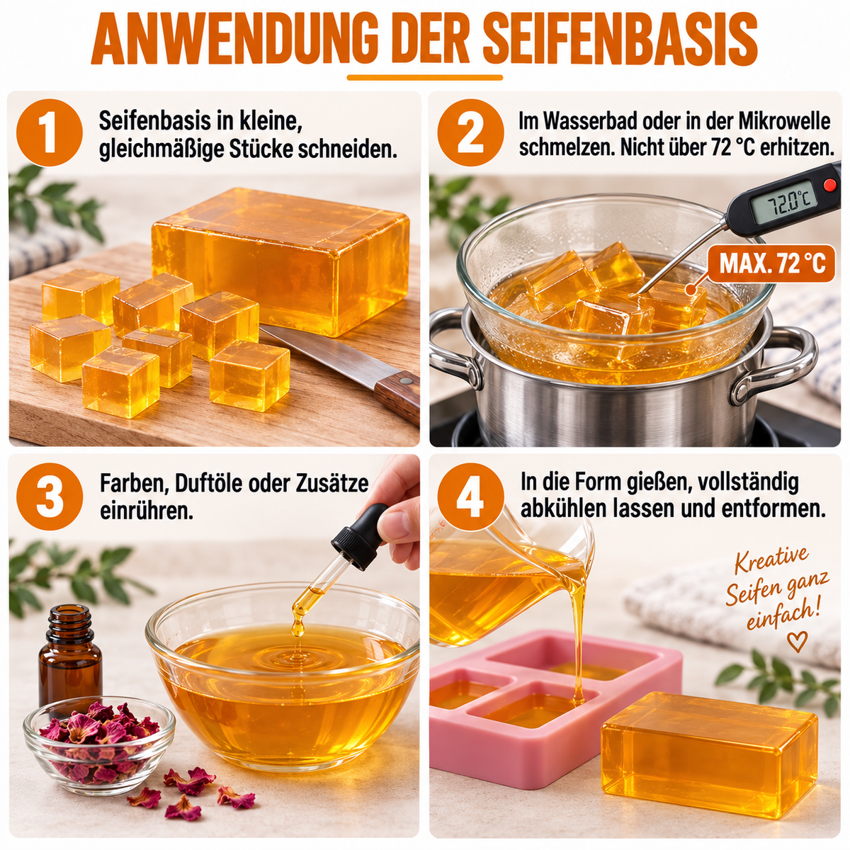 Transparante glycerinezeepbasis 1 kg – Super Clear ruwe zeepbasis voor het gieten van zeep
