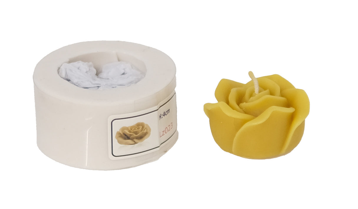 Kerzengießform aus Silikon für Bienenwachs und Kerzenwachs Lz023 Motivkerze Rose Blume