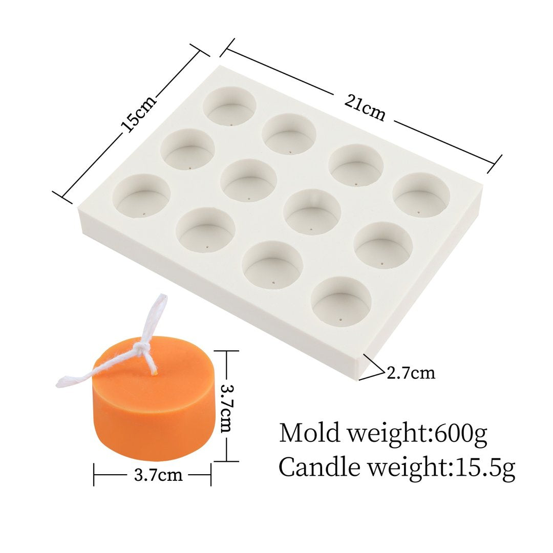 Theelichtvorm 12 stuks gemaakt van siliconen voor bijenwas en kaarsvet LZ017