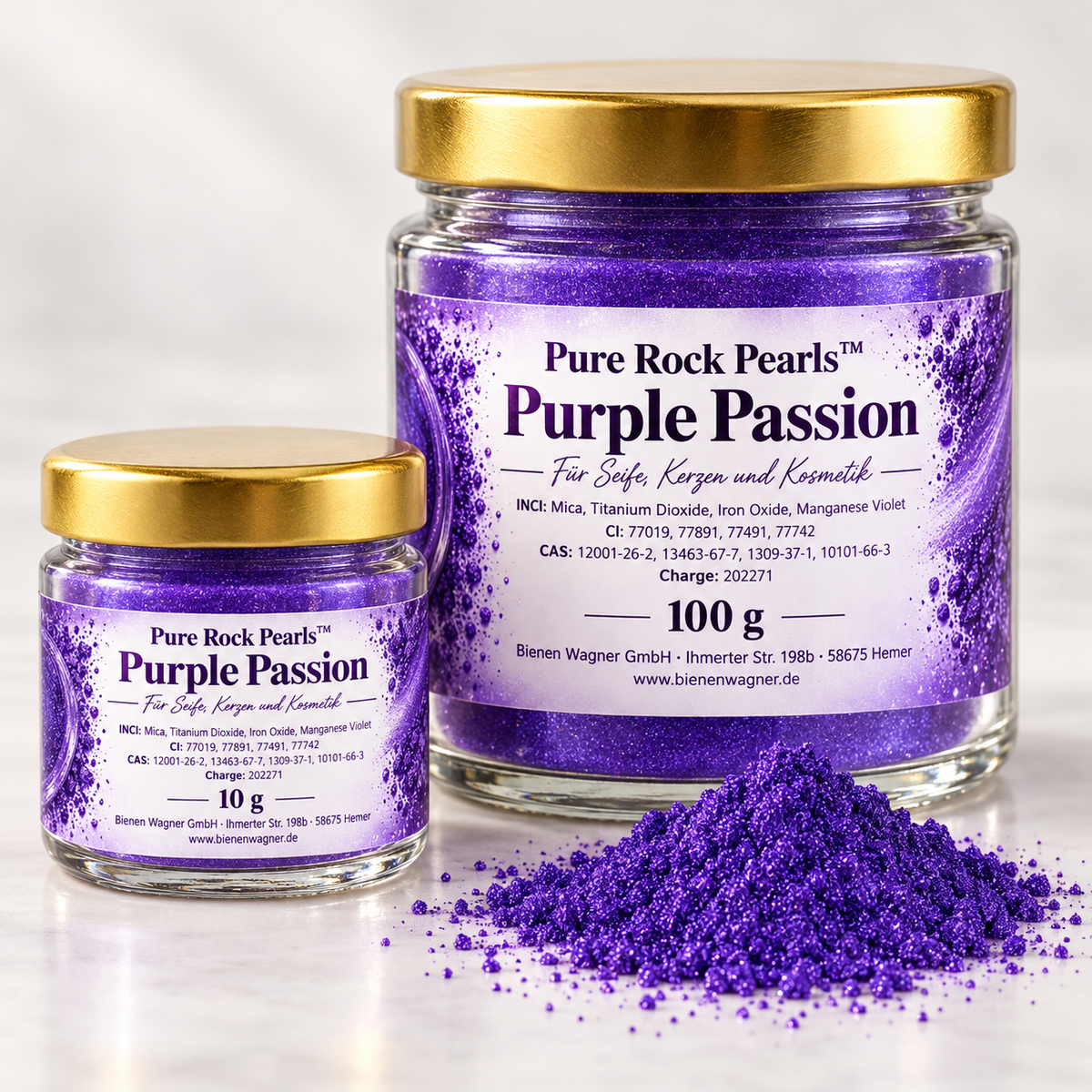 Colorant pour savon lilas violet – pigment pour savon, bougies & cosmétiques | Pure Rock Pearls™ Purple Passion