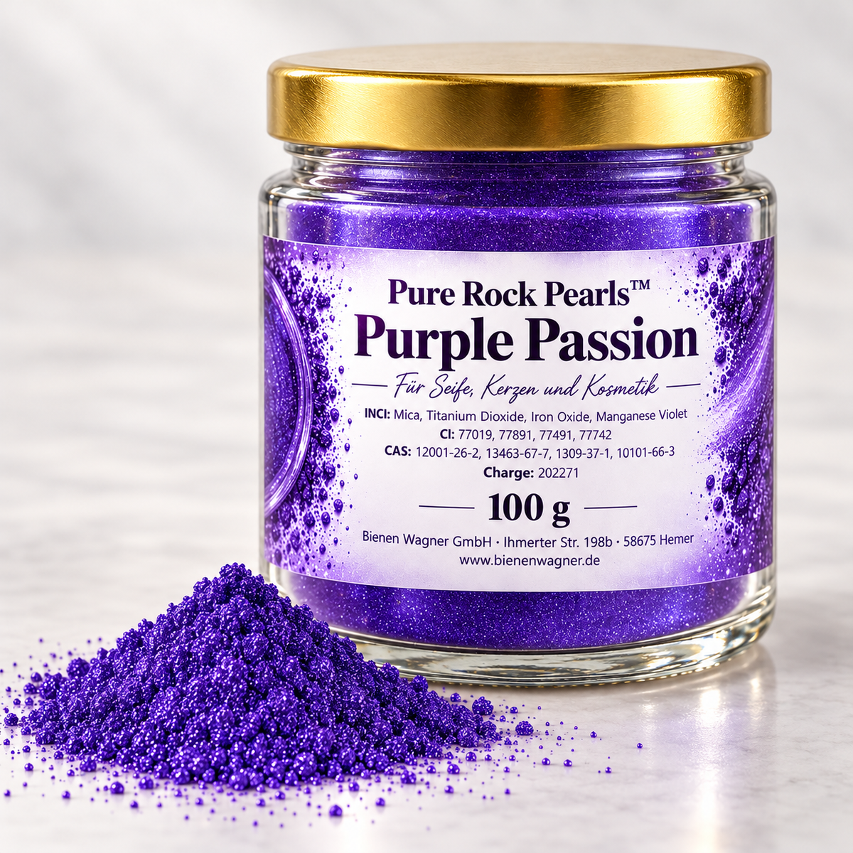 Colorant pour savon lilas violet – pigment pour savon, bougies & cosmétiques | Pure Rock Pearls™ Purple Passion