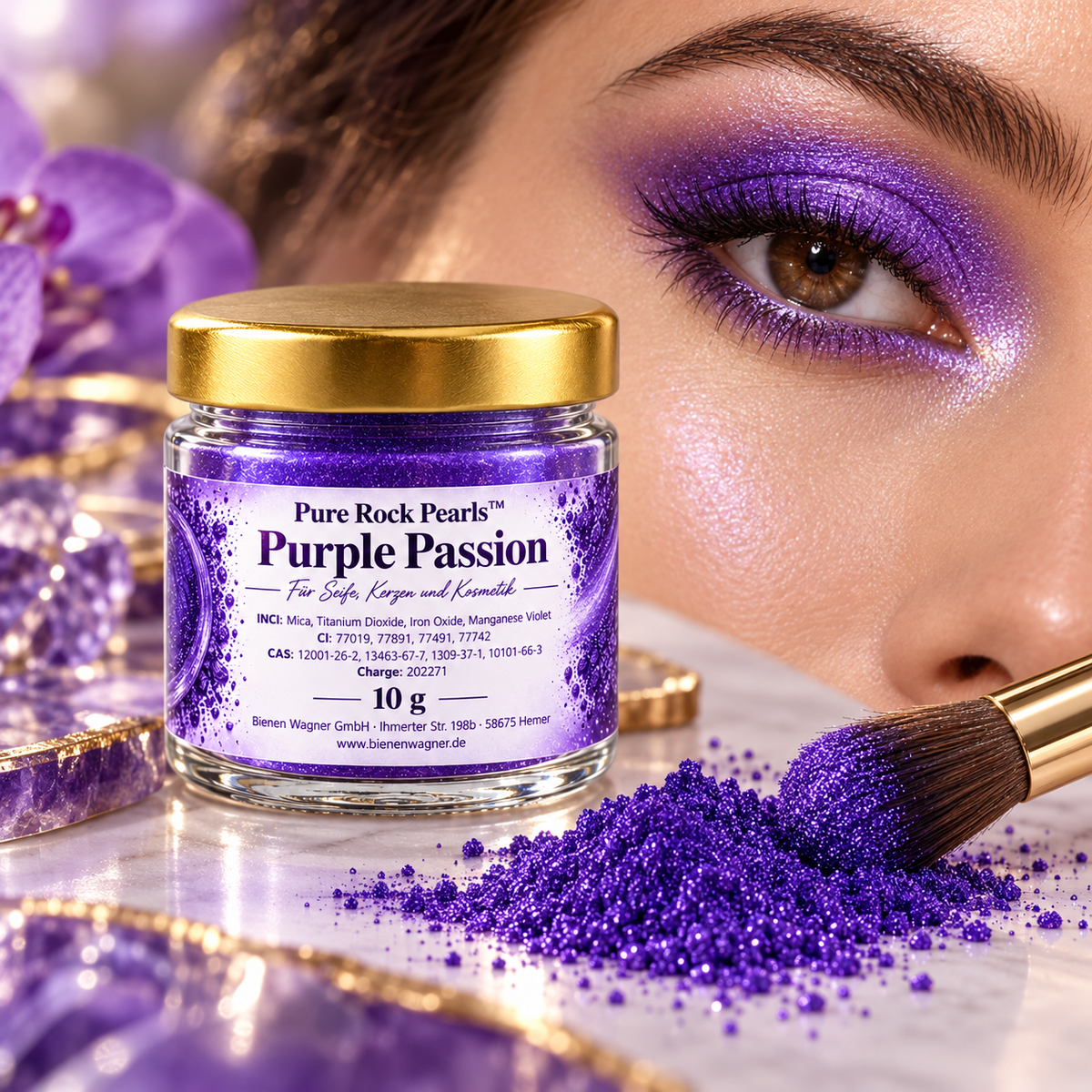 Colorant pour savon lilas violet – pigment pour savon, bougies & cosmétiques | Pure Rock Pearls™ Purple Passion