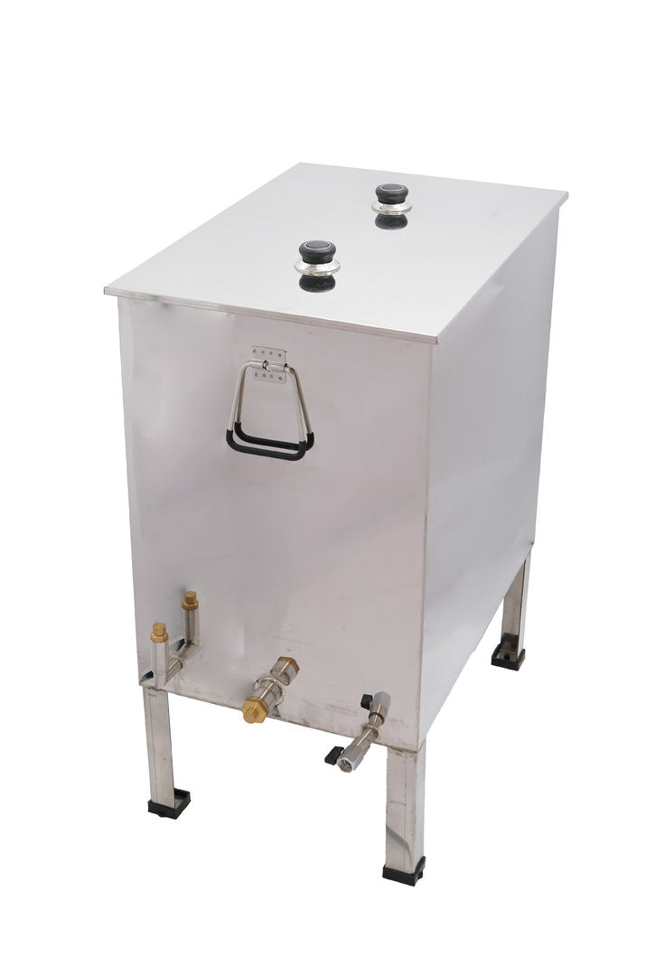 Wachsschmelzer Groß Edelstahl 14 Waben 42x62cm Dampfwachsschmelzer für Gasbrenner oder Dampfmeister