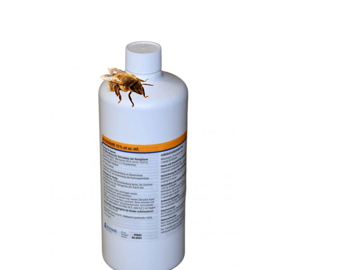 Acide lactique de Bernburg 15% 1 litre pour traitement Varroa dans les colonies d'abeilles