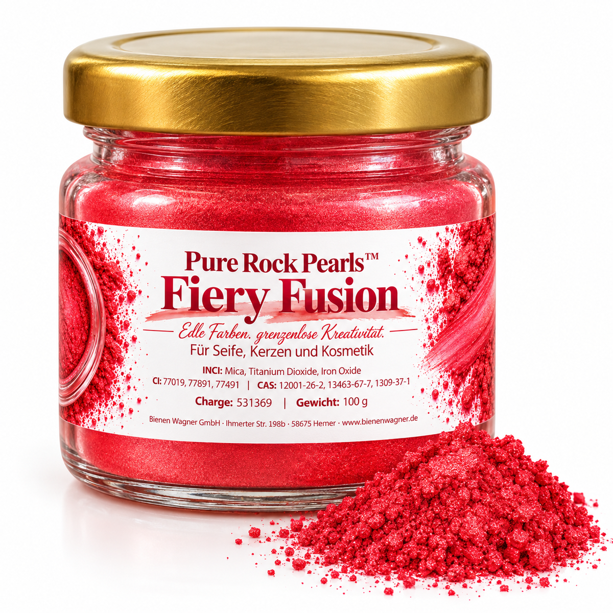 Pure Rock Pearls™ Fiery Fusion – Rood-roze pigment met parelglans