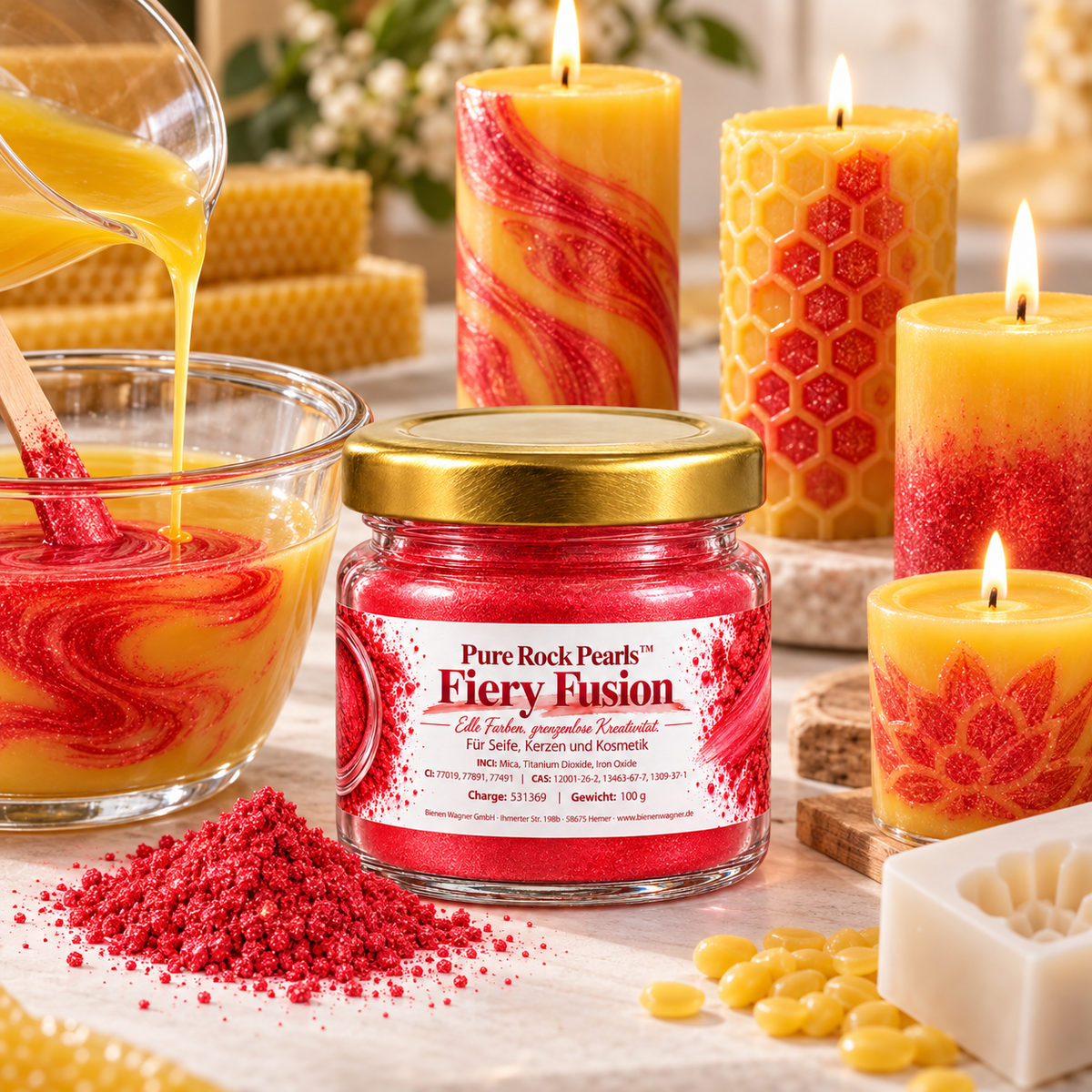 Pure Rock Pearls™ Fiery Fusion – Rood-roze pigment met parelglans