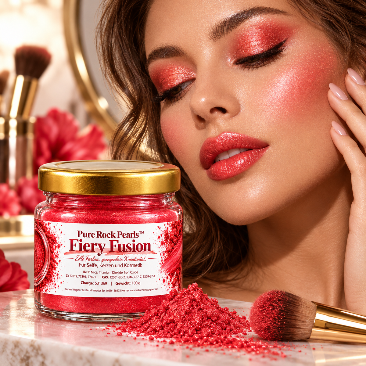 Pure Rock Pearls™ Fiery Fusion – Rood-roze pigment met parelglans