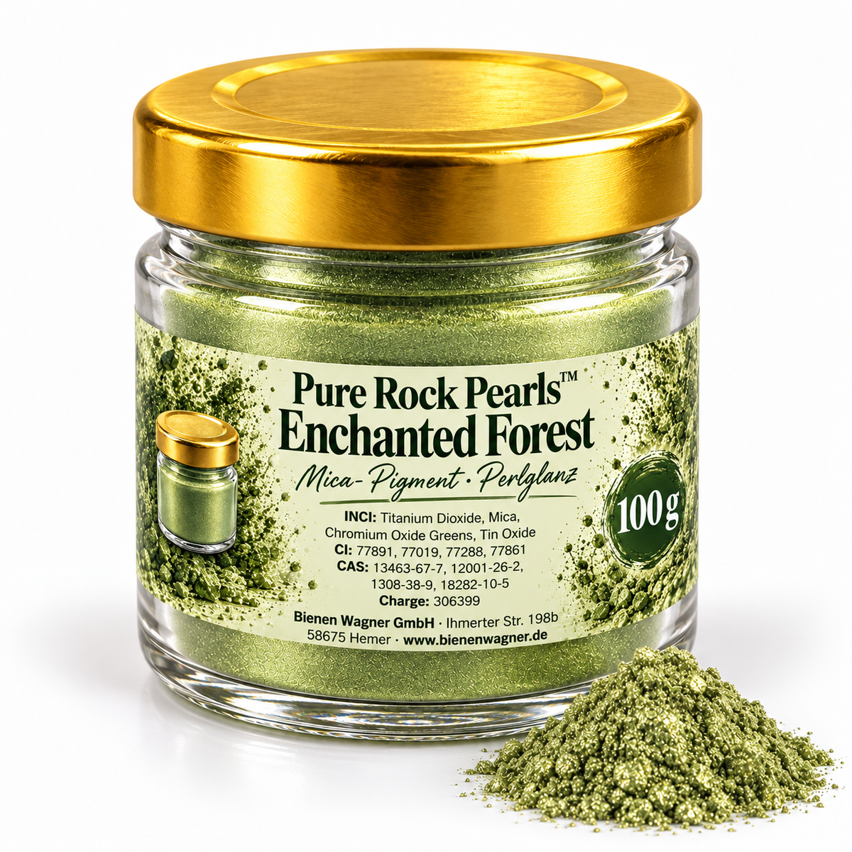 Seifenfarbe Grün – Mica Pigment für Seife, Kerzen & Kosmetik | Pure Rock Pearls™ Enchanted Forest