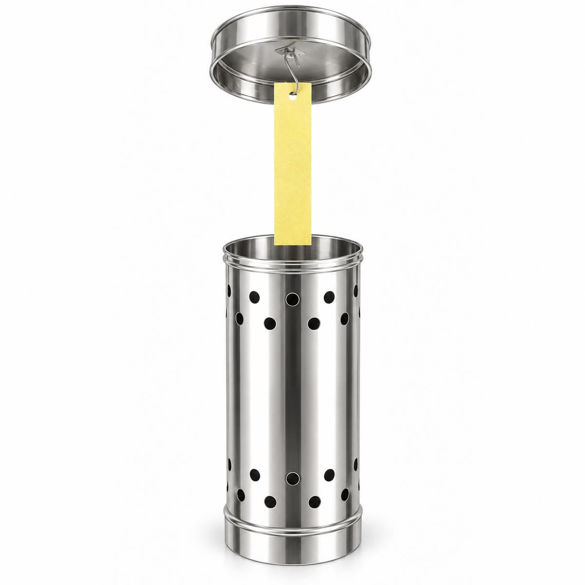 Scatoletta per zolfo Maxi in acciaio inox con gancio di sospensione – Ø 9 cm