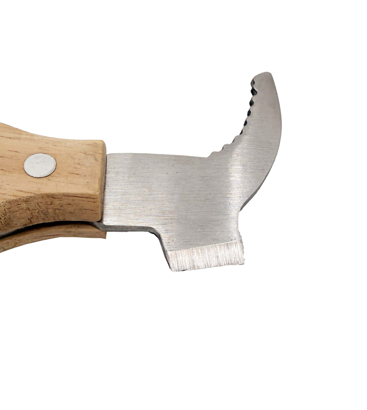 Scalpello a bastone da 26 cm in acciaio inossidabile con martinetto e manico in legno - rettificato su un lato