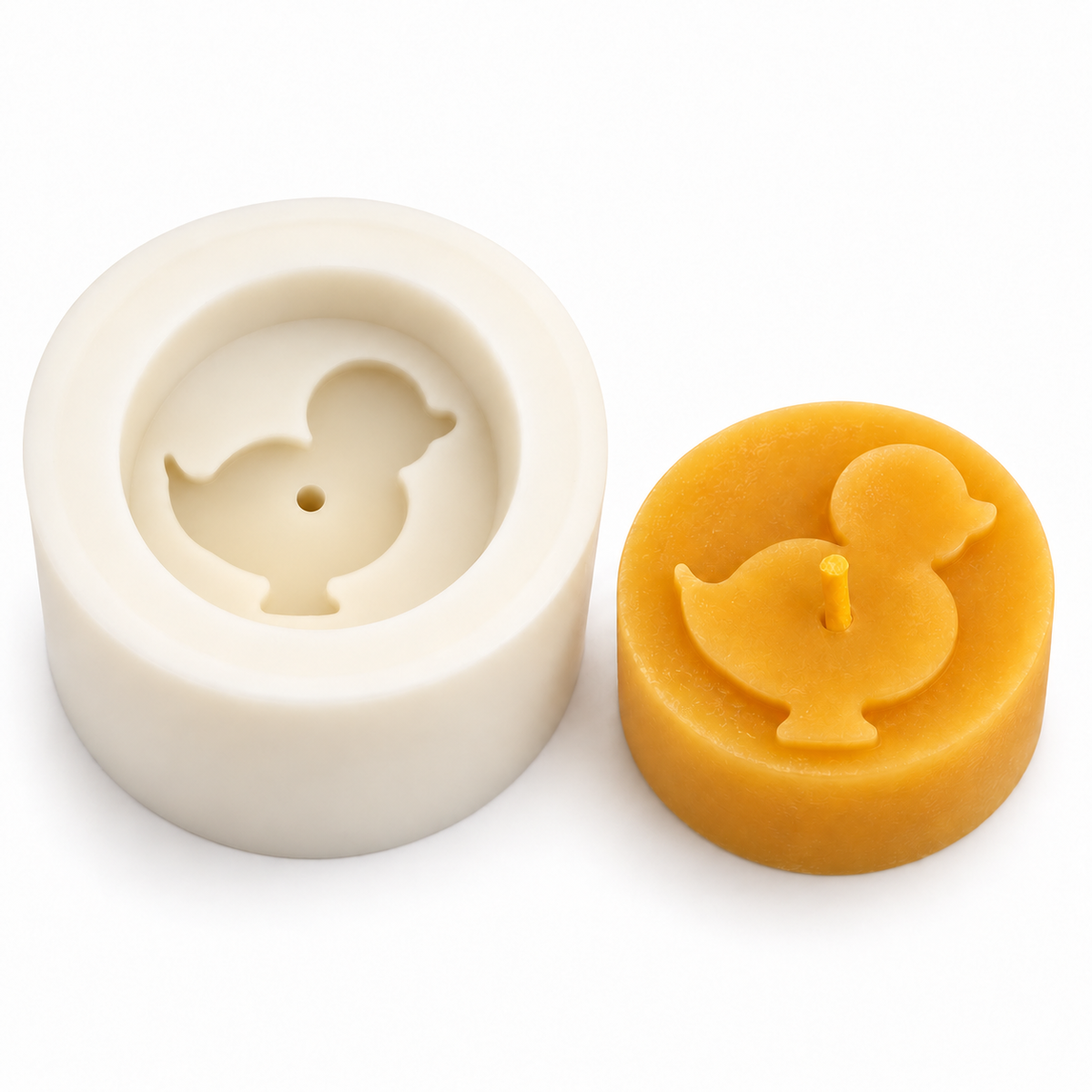 Silicone casting mold for tealight candle “Duck” – make small beeswax candles yourself