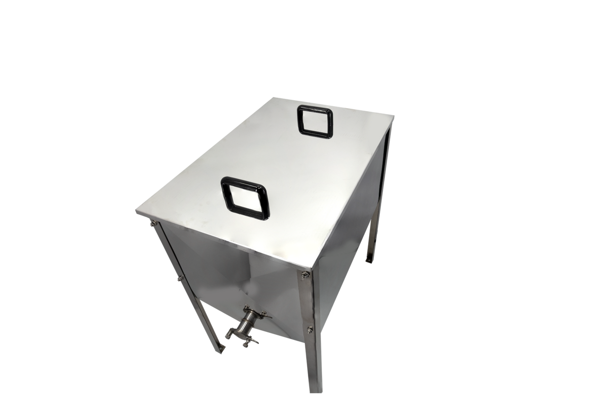 Entdecklungstisch Edelstahl 75 cm mit Filtereinsatz und Deckel Zander Dadant