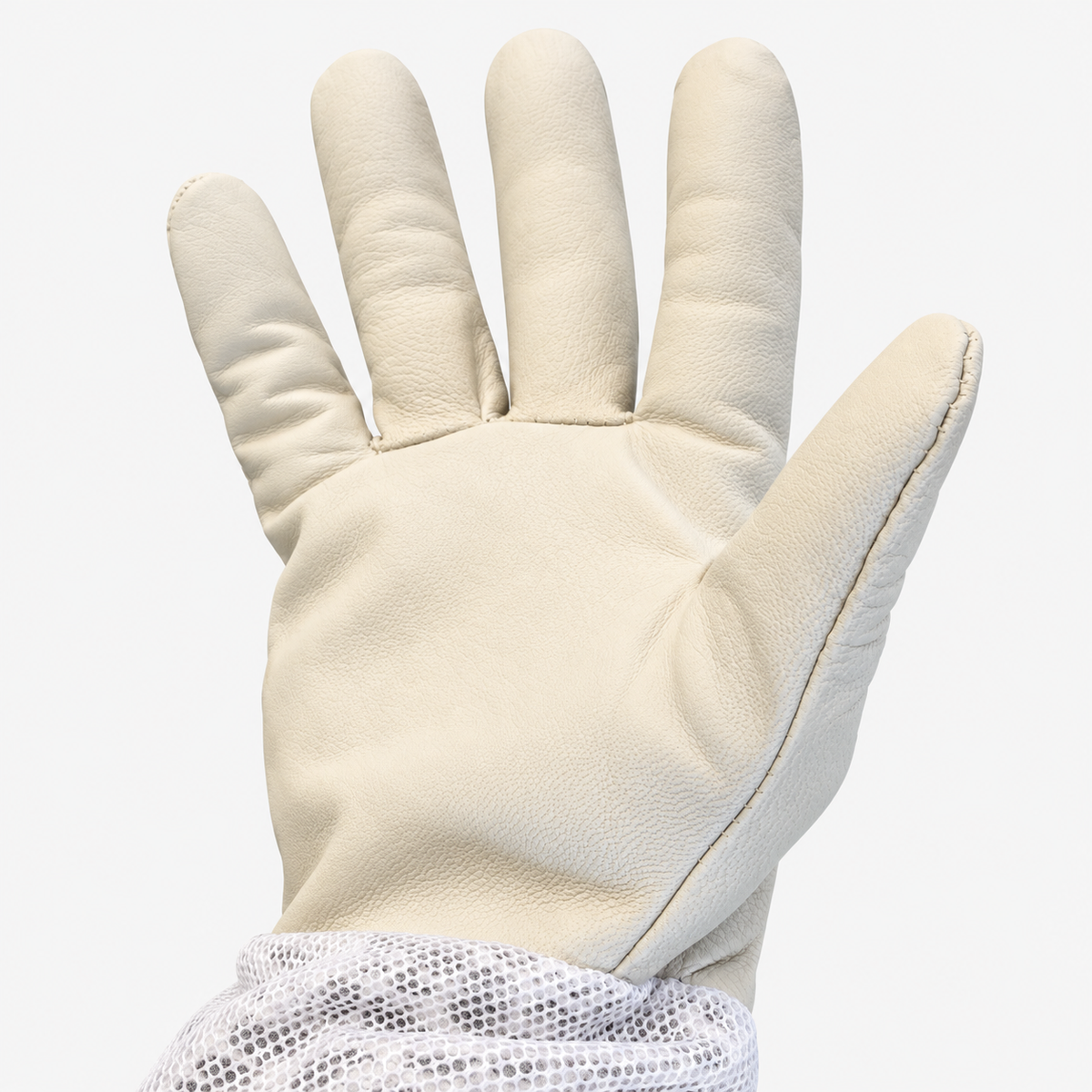 Beekeeping gloves made of sheepskin with 3-layer white mesh fabric (Copy)