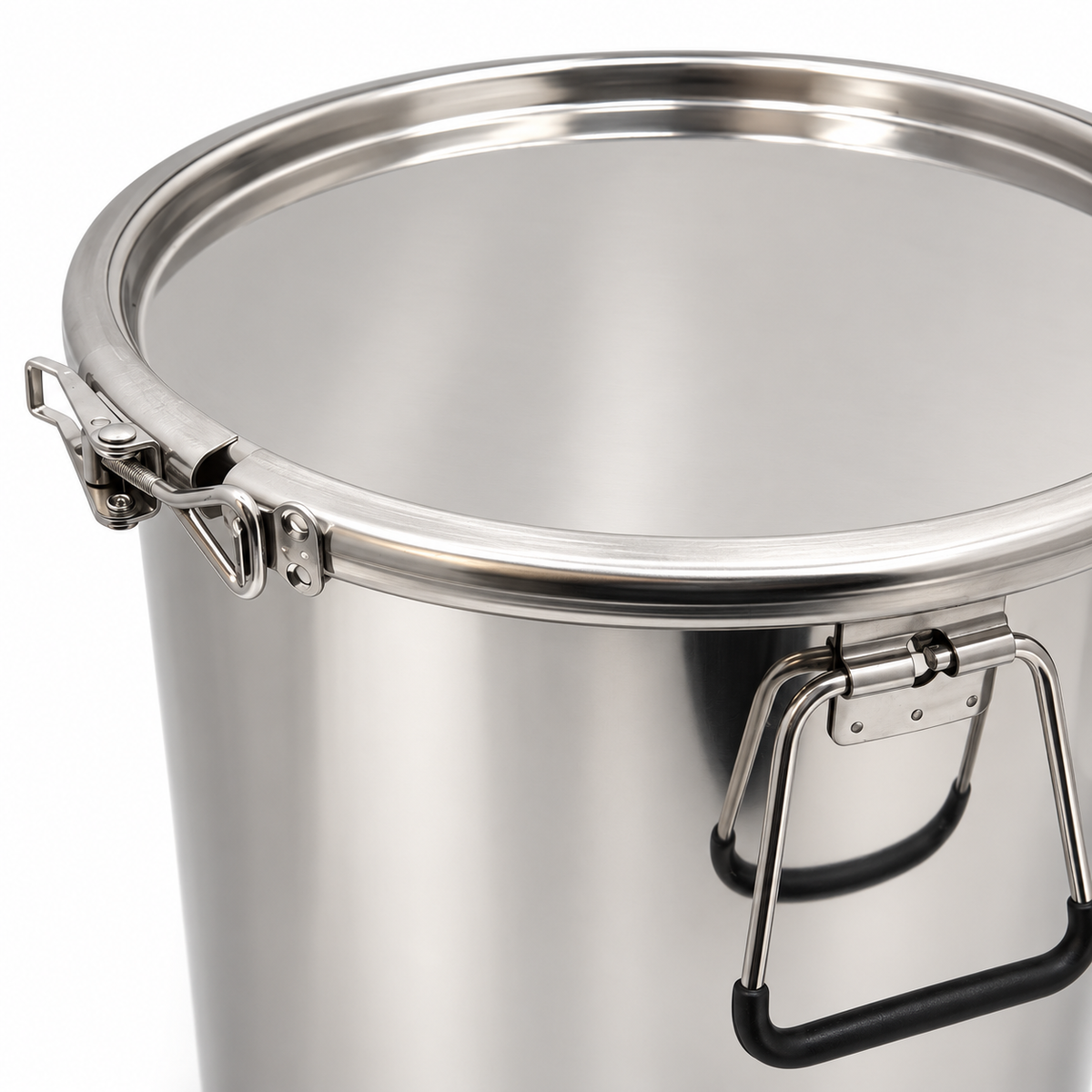 Seau à cire et à miel 20 L en acier inoxydable – avec couvercle et collier de serrage