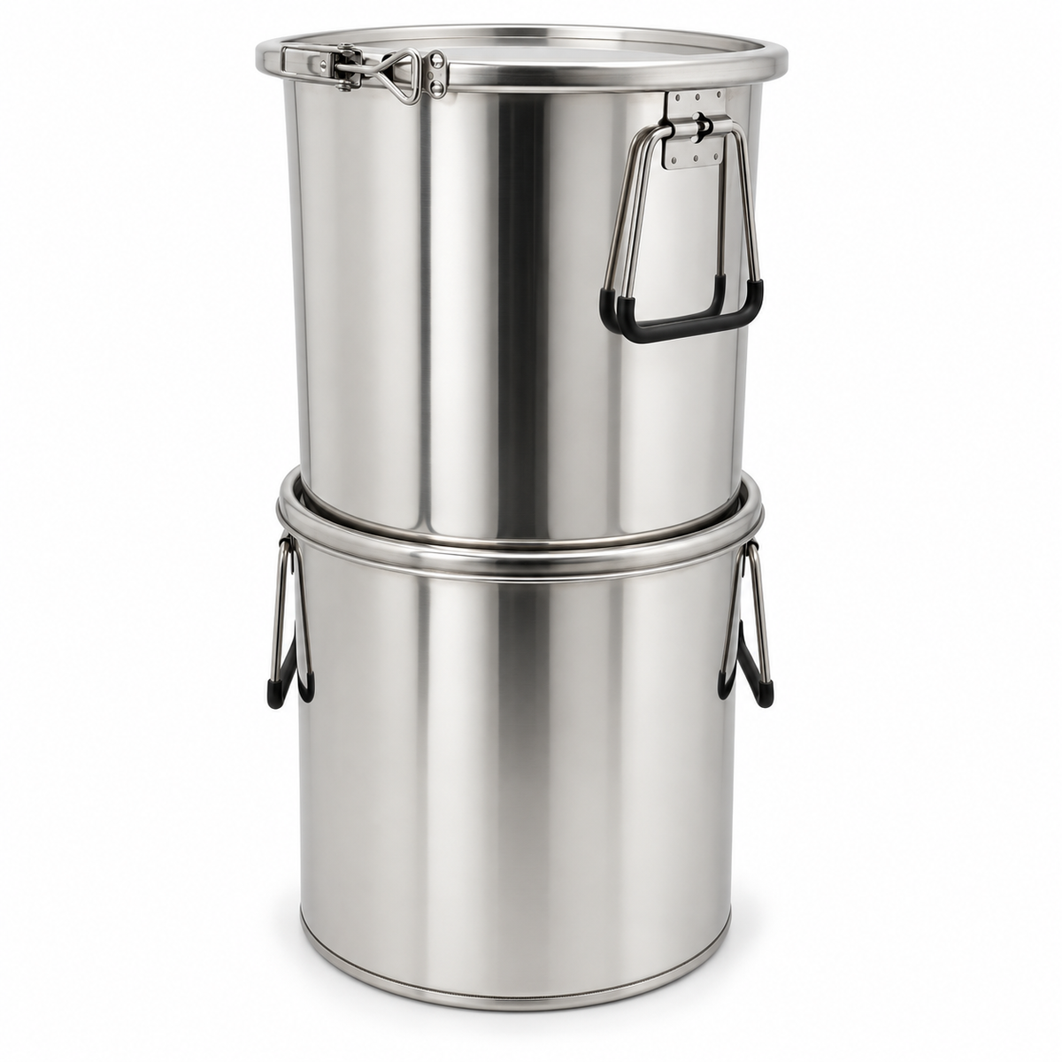Seau à cire et à miel 20 L en acier inoxydable – avec couvercle et collier de serrage