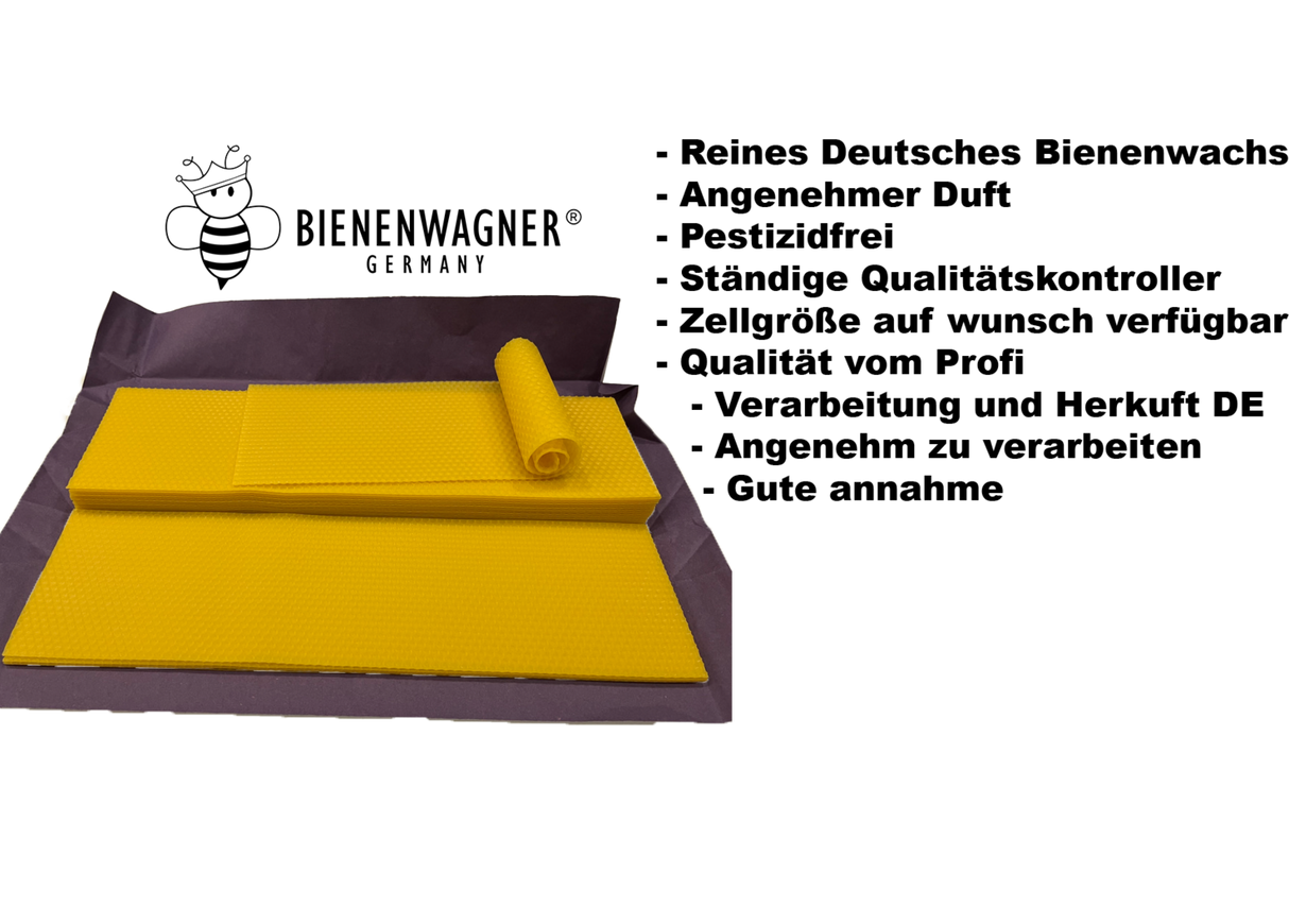 Bienenwagner pareti centrali arrotolate 1 kg di cera tedesca normale DNM Zander Dadant Mini Plus certificata