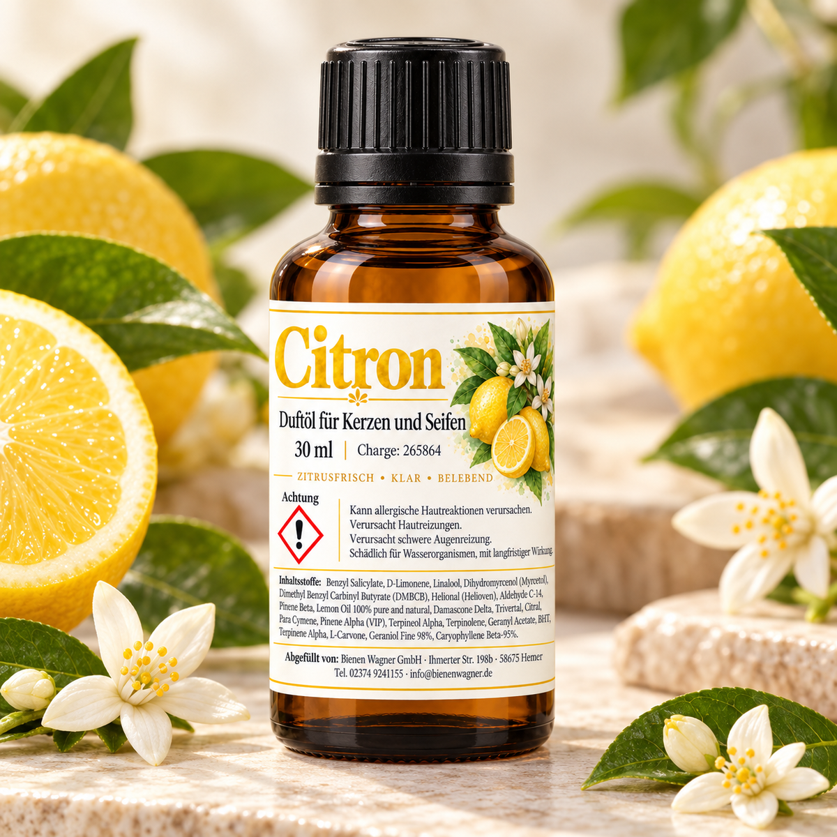 Citron Fragrance Oil 30 ml – Lemon Fragrance for Candles & Soaps