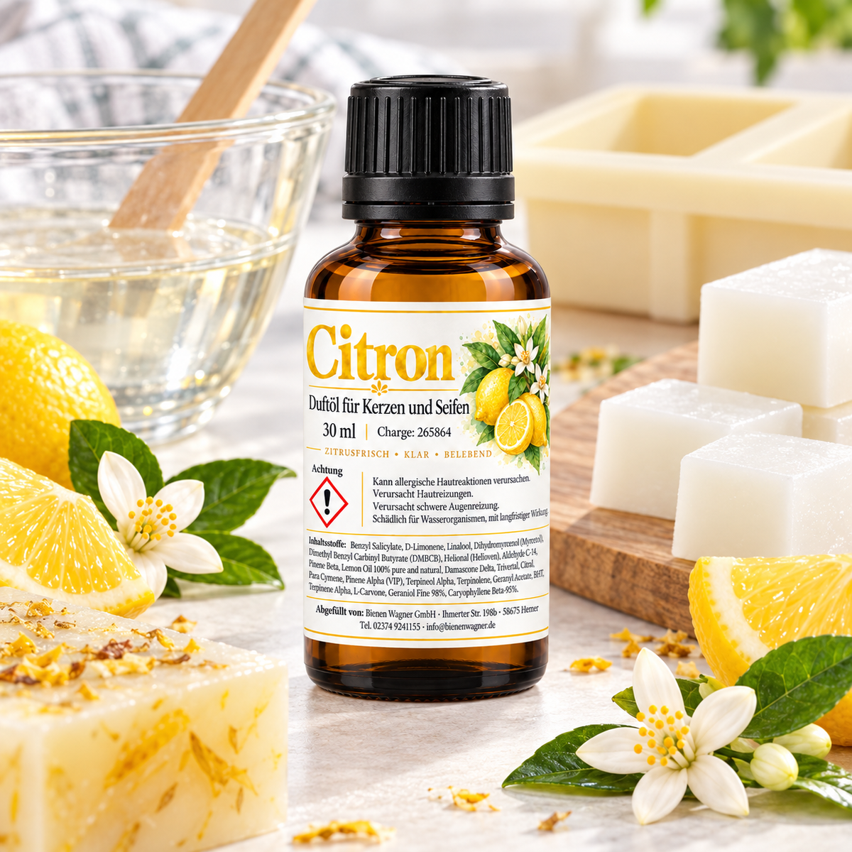 Citron Fragrance Oil 30 ml – Lemon Fragrance for Candles & Soaps