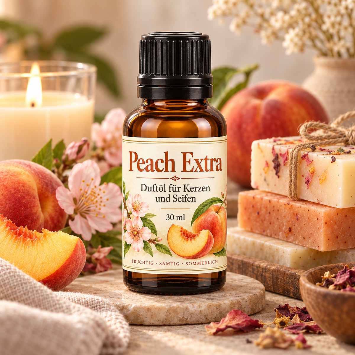 Peach Extra Duftöl 30 ml – Pfirsich Duftöl für Kerzen und Seifen