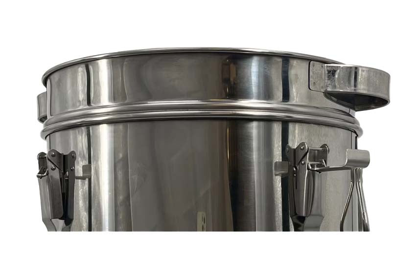 RVS fijne zeef kegelzeef puntzeef voor 50 kg container fijnfilterzeef