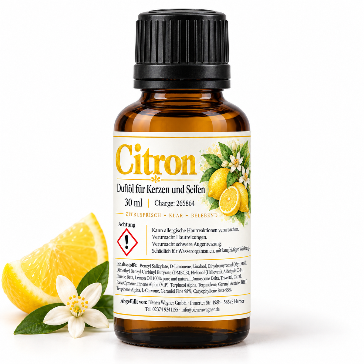 Citron Fragrance Oil 30 ml – Lemon Fragrance for Candles & Soaps