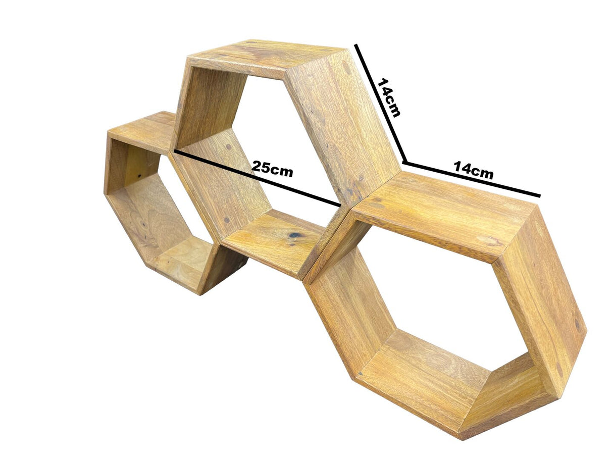Vetrina da parete Honey piccola con ripiano in legno effetto nido d'ape
