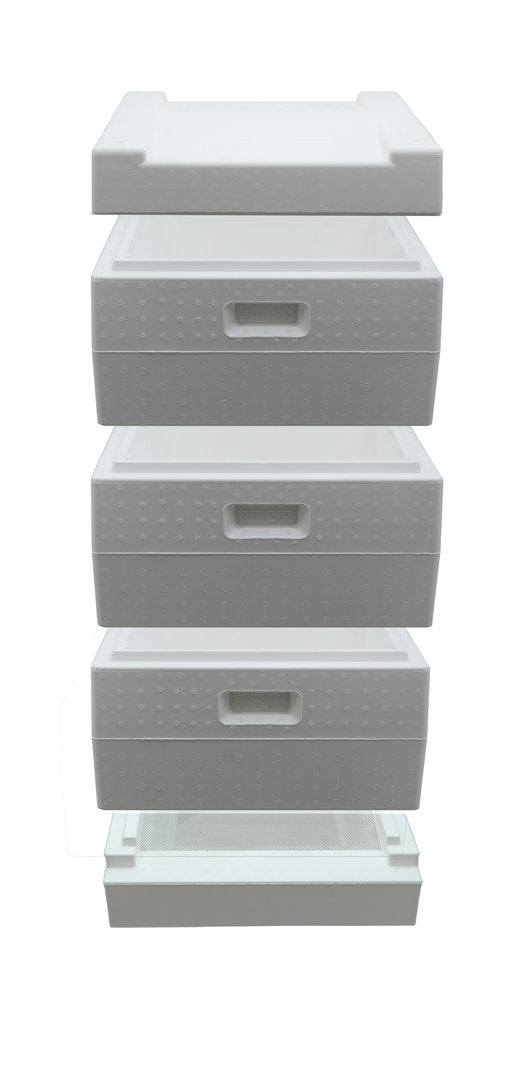 Originele Segeberger-kast, 3 ramen met rails, Duitse standaard polystyreenkast