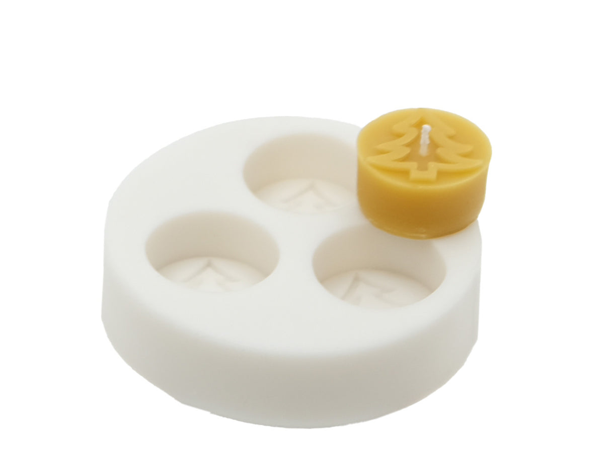 Silikon Gießform 3er Teelicht Tannenbaum