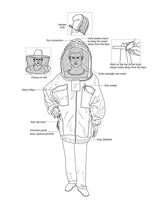 Giacca da apicoltore in tessuto a rete 3 strati bianco qualità premium ElegantBee