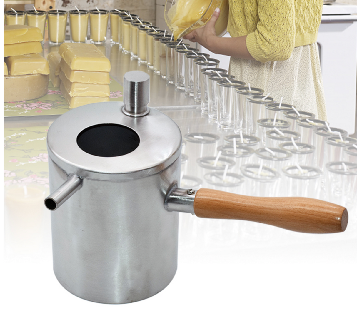 Contenitore per versare la cera d'api, rinforzo iniziale, candele per saldatura