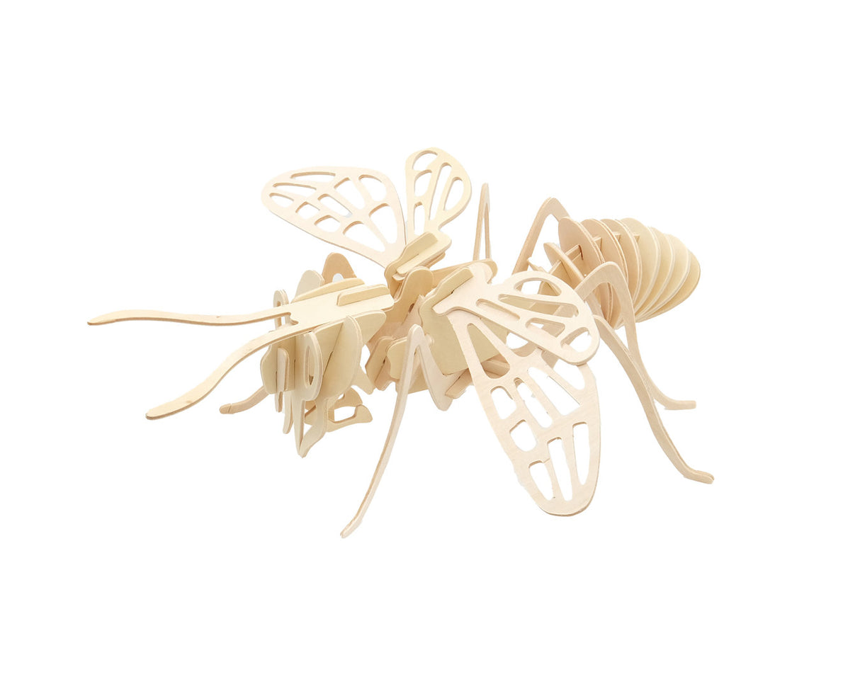 Puzzle 3D ape in legno 24 pezzi. Apertura alare ca. 30 cm