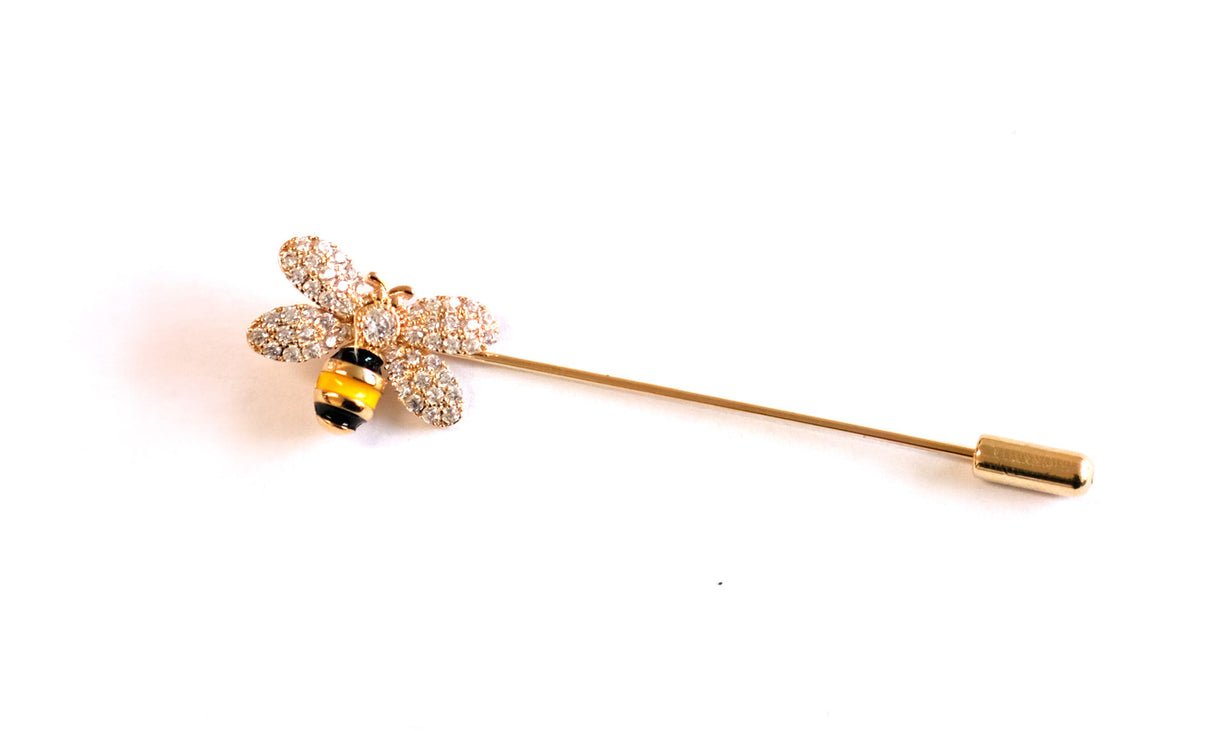 Anstecken Brosche Biene mit Sternchen Klein Modeschmuck im Bienendesign