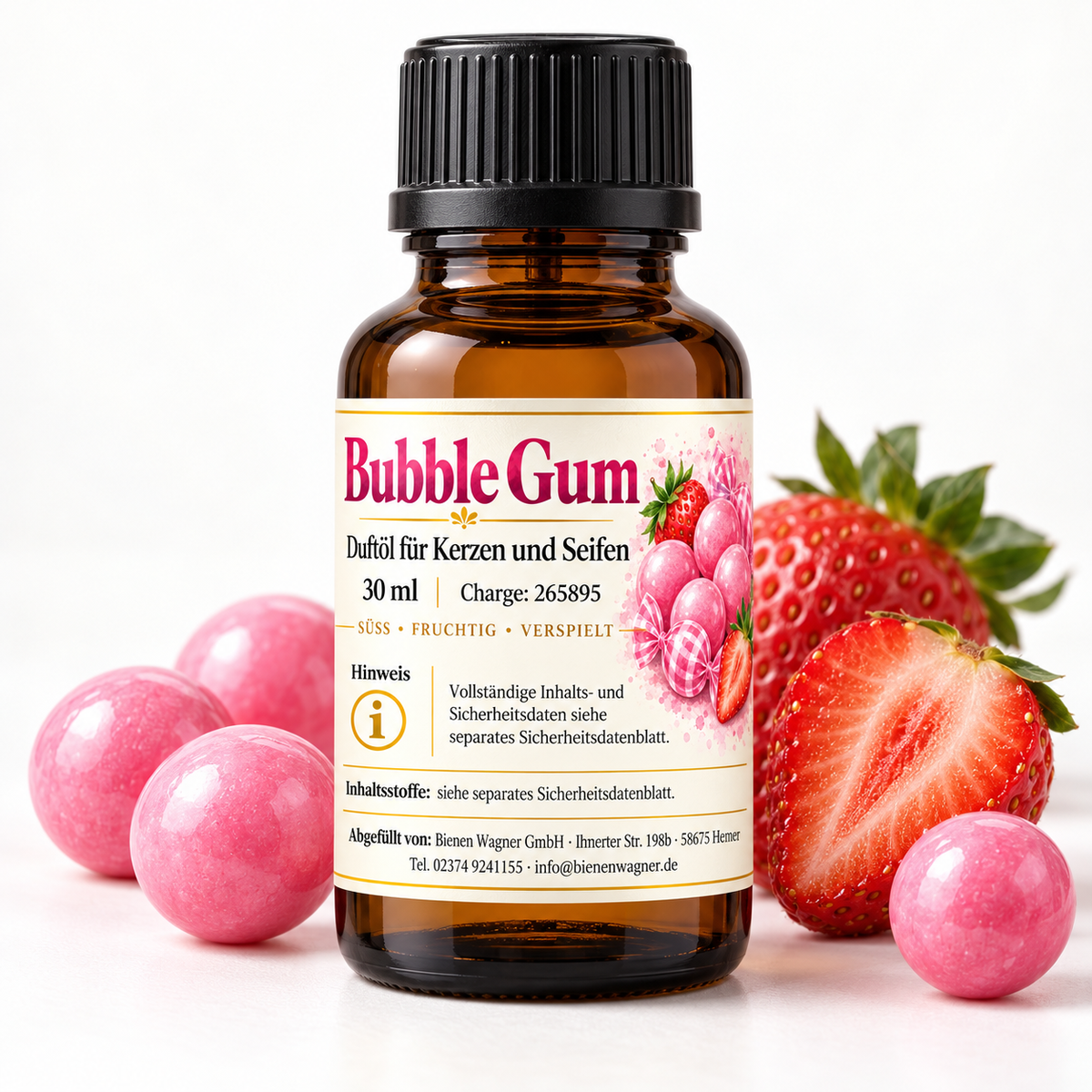 Bubble Gum Duftöl 30 ml – Kaugummi Duft für Kerzen & Seifen