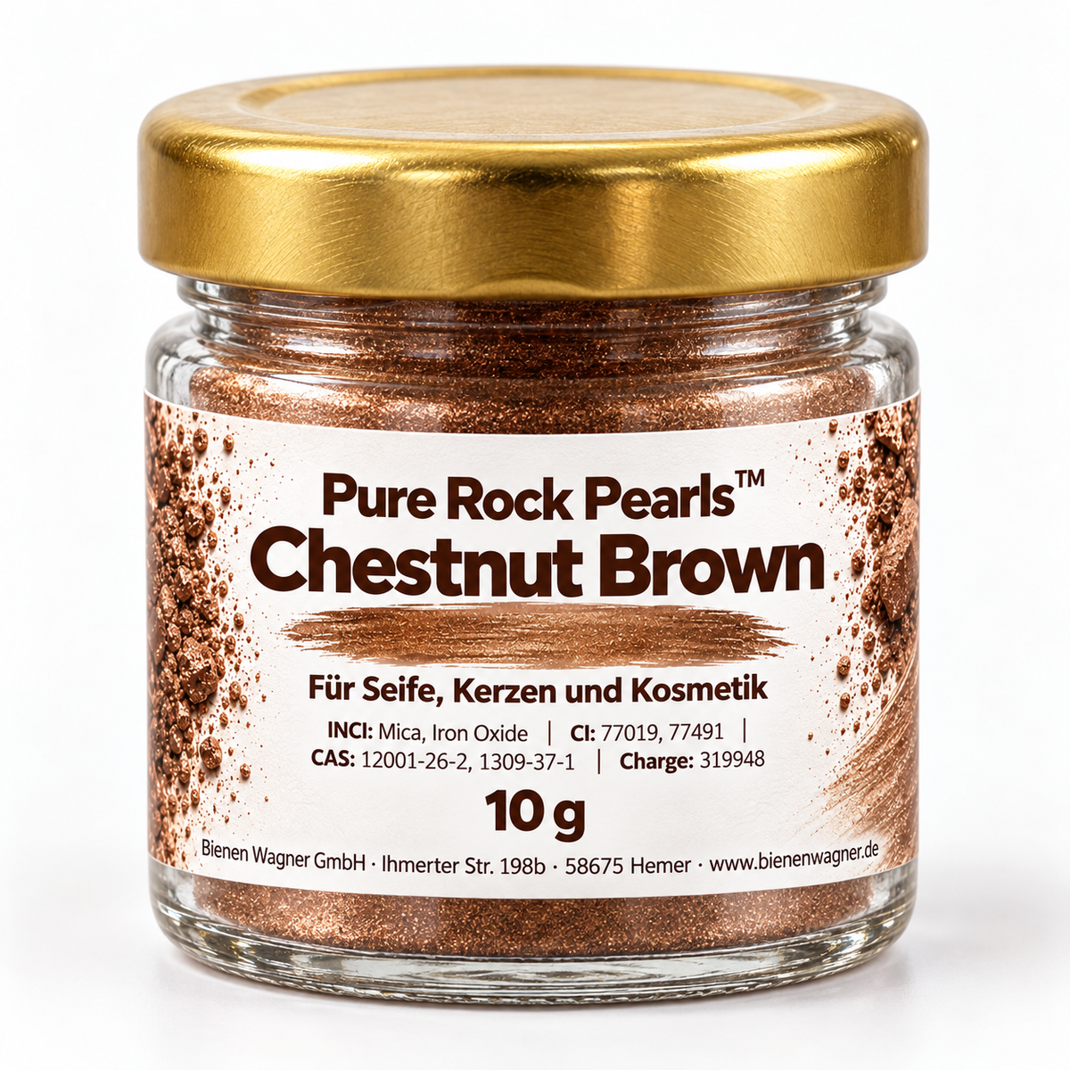 Colorant pour savon brun – pigment Pure Rock Pearls™ Chestnut Brown pour savon, bougies & cosmétiques 